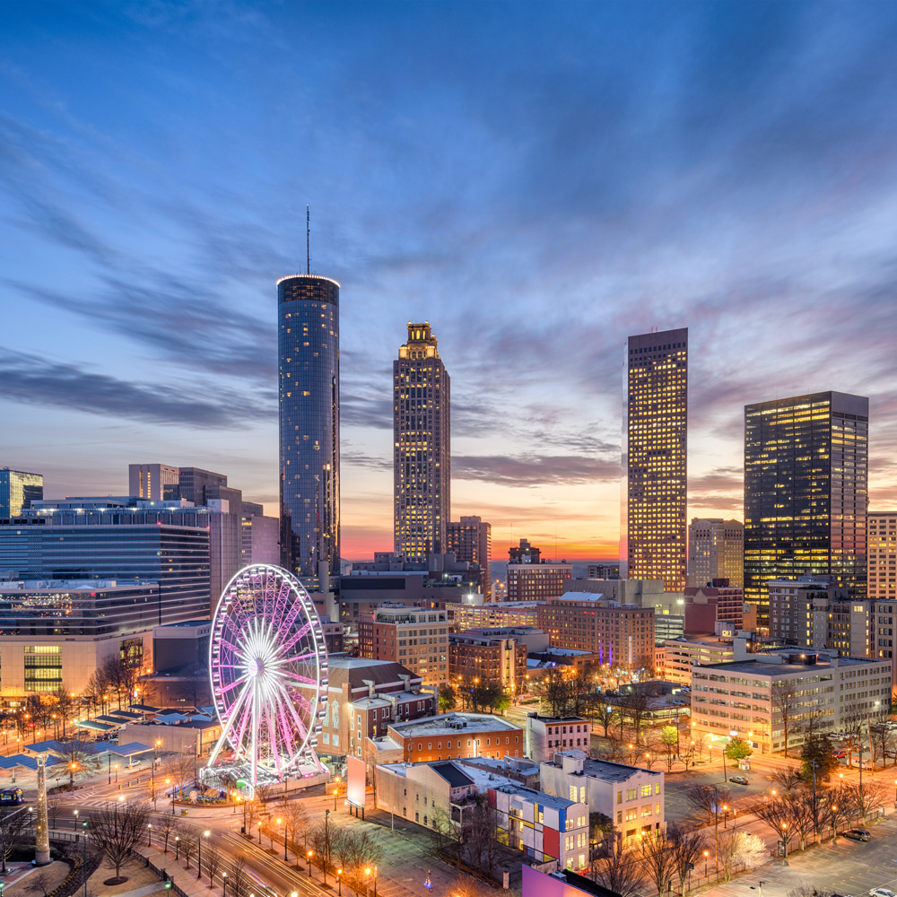 Skyline von Atlanta – Gastgeberstadt der SPS Atlanta vom 14. – 16.09.2027. Bild: iStock.com/Sean Pavone