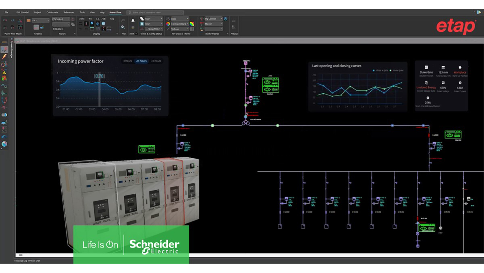 Schneider Electric und ETAP verbinden die Simulation elektrischer Energiesysteme mit NVIDIA Omniverse. Digitale Zwillinge bilden damit die Grundlage für domänenübergreifende Analysen von KI-Infrastrukturen. Bild: Schneider Electric/ETAP